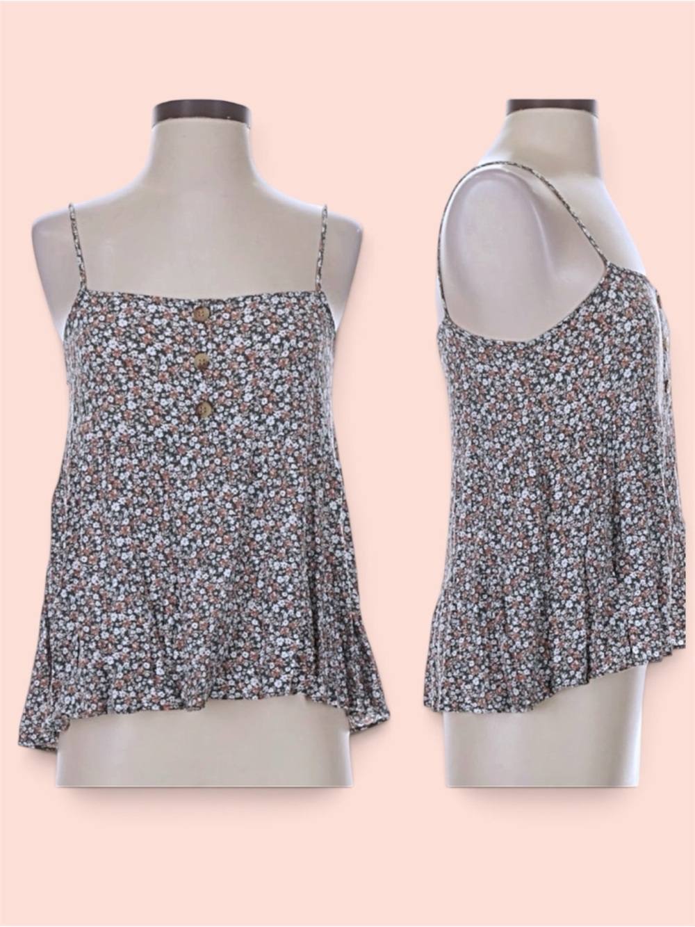 Ditsy Floral Button Tank